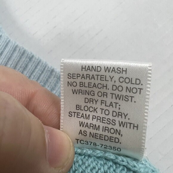 Pendleton Womens Sweater LARGE Short Sleeve Blue Green Striped Pockets READ - Picture 11 of 13